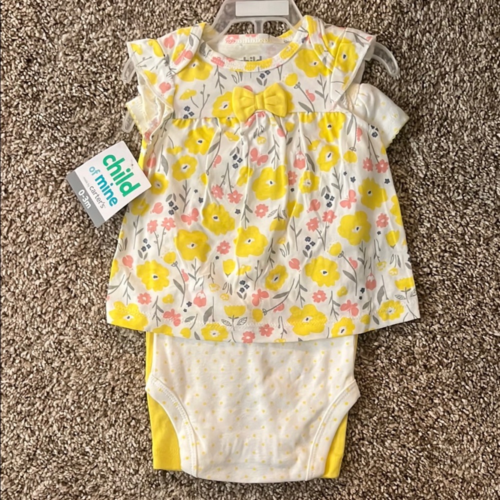 Yellow Floral Baby Outfit